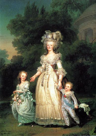 unknow artist Marie Antoinette with her children Norge oil painting art
